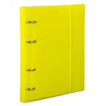 Тетрадь на кольцах А5 175х220 мм, 120 л., пластик, клетка, с резинкой, BRAUBERG, желтая, 403570