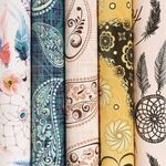 Бумага упаковочная мелованная "Ethnic 2", 70x100 см, 5 дизайнов ассорти, ЗОЛОТАЯ СКАЗКА, 591592