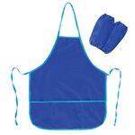 Фартук с нарукавниками для уроков труда ПИФАГОР, 2 кармана, малый, 39х49 см, синий, 270920