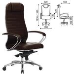 Кресло офисное МЕТТА "SAMURAI" KL-1.04, рецик. кожа, темно-коричневое