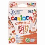 Фломастеры-штампы двусторонние CARIOCA (Италия) "Stamperello", 6 цветов, смываемые, 42279