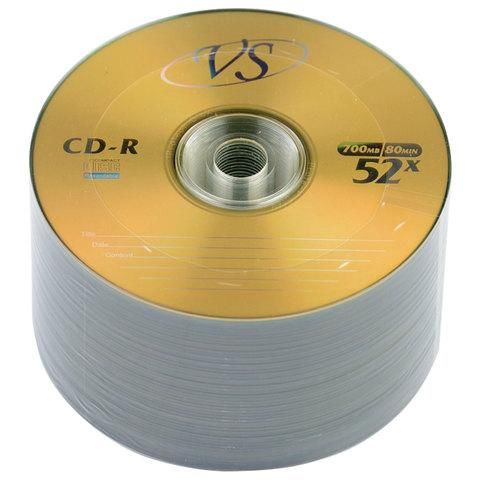 Диски CD-R VS 700 Mb 52x Bulk (термоусадка без шпиля), КОМПЛЕКТ 50 шт., VSCDRB5001