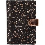 Обложка для паспорта OfficeSpace "Shine" на кнопке, кожа, черный, тиснение фольгой