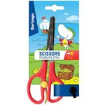 Ножницы детские Berlingo 13см, ассорти, с усилителем, европодвес