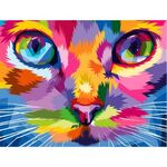 Картина по номерам 40х50 см, ОСТРОВ СОКРОВИЩ "Радужный кот", на подрамнике, акрил, кисти, 663320