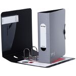 Папка-регистратор Berlingo "Steel&Style", 80мм, 2500мкм, пластик (полифом), на резинке, с внутр. карманом, серебристый металлик