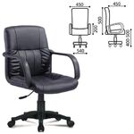 Кресло BRABIX "Hit MG-300", с подлокотниками, экокожа, черное, 530864