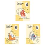 Набор деревянных значков MESHU "For cat lovers", каширование, 3шт.