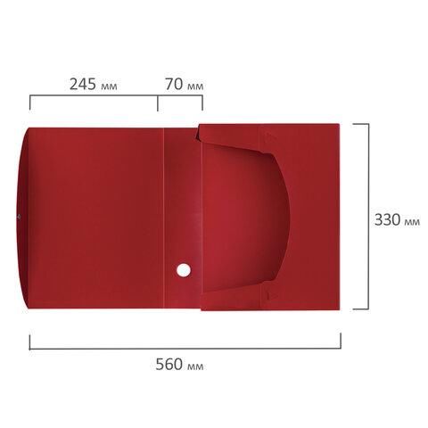 Короб архивный (330х245 мм), 70 мм, пластик, разборный, до 750 листов, красный, 0,7 мм, STAFF, 237276
