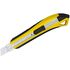 Нож канцелярский 18мм Berlingo "Razzor 300", auto-lock, металл. направл., мягкие вставки, желтый, европодвес