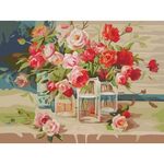 Картина по номерам 40х50 см, ОСТРОВ СОКРОВИЩ "Свежесть роз", на подрамнике, акриловые краски, 3 кисти, 662465