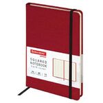Блокнот МАЛЫЙ ФОРМАТ (100x150 мм) А6, BRAUBERG "Office", под кожу, 80 л., клетка, красный, 113326