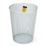 Корзина для бумаг, 9 л, металлическая, серебристая, BRAUBERG "Germanium", 231959