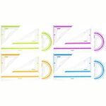 Набор чертежный средний Berlingo "Color" (треуг. 2шт., линейка 20см, транспортир), прозрачный