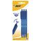 Ручки шариковые автоматические BIC "Round Stic Clic", НАБОР 3 шт., СИНИЕ, линия письма 0,32 мм, блистер, 926374