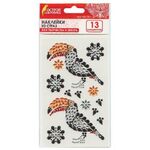 Наклейки готовые из страз ТУКАН, 13 декоративных элементов, 9,5х15,5 см, ОСТРОВ СОКРОВИЩ, 661561