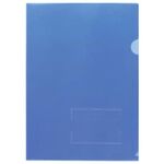 Папка-уголок с карманом для визитки, А4, синяя, 0,18 мм, AGкм4 00102, V246955