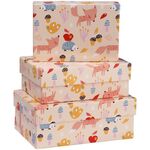 Набор прямоугольных коробок 3в1, MESHU "Fox and Hedgehog", (19*12*7,5-15*10*5см)