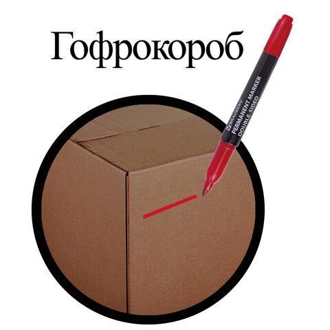 Маркер перманентный двусторонний BRAUBERG "Double", КРАСНЫЙ, наконечники 0,8/3 мм, 151637