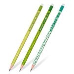 Карандаш чернографитный BRAUBERG "GREEN", 1 шт., HB, с ластиком, пластиковый, ассорти, 181746
