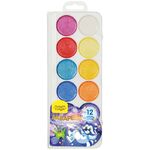 Акварель Мульти-Пульти "Енот в космосе", медовая, 12 цветов, перламутровая, без кисти, пластик