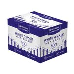 Мел белый BRAUBERG "АКАДЕМИЯ" (АЛГЕМ), КОМПЛЕКТ 100 штук, круглый, мягкий, 271146