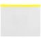 Папка-конверт на zip-молнии OfficeSpace А5, полипропилен, 150мкм, прозрачная, карман, молния желтая
