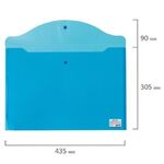 Папка-конверт с кнопкой БОЛЬШОГО ФОРМАТА (305х435 мм), А3, прозрачная, синяя, 0,18 мм, BRAUBERG, 224034