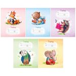 Тетрадь 12л., косая линия ArtSpace "Рисунки. Lovely animals", эконом