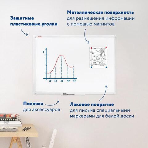 Доска магнитно-маркерная 60х90 см, ПВХ-рамка, BRAUBERG "Standard", 237561