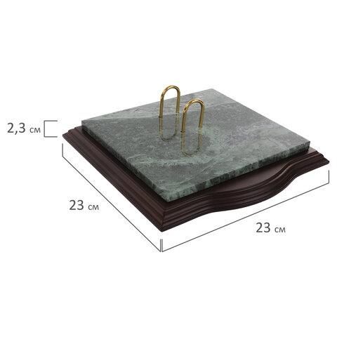 Набор настольный GALANT из мрамора, 7 предметов, зеленый мрамор/отделка красное дерево, 231485