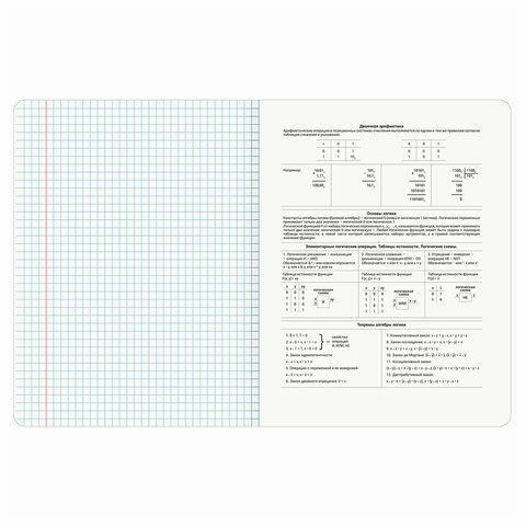 Тетрадь предметная "КОТ-ЭНТУЗИАСТ" 48 л., TWIN-лак, ИНФОРМАТИКА, клетка, подсказ, BRAUBERG, 404562