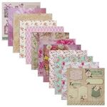 Бумага для скрапбукинга 15х15 см "Шебби-шик", двусторонняя, 12 листов, 12 дизайнов, 180 г/м2, ОСТРОВ СОКРОВИЩ, 662761