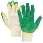 Перчатки хлопчатобумажные износостойкие, ДВОЙНОЙ латексный облив, 13 класс, КОМПЛЕКТ 5 ПАР, LAIMA ЛЮКС, 605349