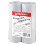 Чековая лента ТЕРМОБУМАГА 80 мм (диаметр 78 мм, длина 80 м, втулка 12 мм) КОМПЛЕКТ 6 шт., BRAUBERG, 110895