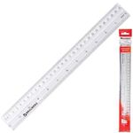 Линейка пластиковая 30 см, BRAUBERG, с держателем, прозрачная, европодвес, 210303