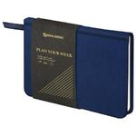 Еженедельник недатированный МАЛЫЙ ФОРМАТ 95х155 мм А6, BRAUBERG "Iguana", под кожу, 64 л., синий, 114479