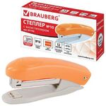 Степлер №10 BRAUBERG "Original", до 12 листов, с антистеплером, оранжевый, 227766