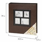 Фотоальбом BRAUBERG на 500 фотографий 10х15 см, обложка под кожу крокодила, рамка для фото, коричневый, 390715