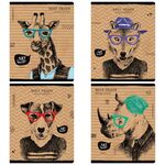 Тетрадь 48л., А5, клетка ArtSpace "Рисунки. Animals hipsters", эконом