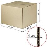 Гофроящик, длина 600 х ширина 400 х высота 400 мм, марка Т22, профиль С, FEFCO 0201 / ГОСТ, исполнение А, 440053