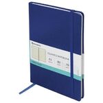 Блокнот А5 (148x218 мм), BRAUBERG "Metropolis Special", под кожу, 80 л., резинка, клетка, синий, 111574