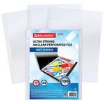 Папки-файлы перфорированные А4 BRAUBERG "EXTRA 1000", КОМПЛЕКТ 50 шт., матовые, ПЛОТНЫЕ, 100 мкм, 229671