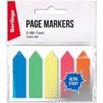 Флажки-закладки пластиковые Berlingo "Ultra Sticky", 12*44мм, стрелки, 25л*5 неоновых цветов