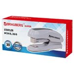 Степлер №24/6, 26/6 BRAUBERG "Extra", до 30 листов, серый, 229089