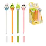 Ручка шариковая MESHU "Flower Bear", синяя, 0,7мм, корпус ассорти, с топпером