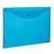 Папка-конверт с кнопкой БОЛЬШОГО ФОРМАТА (305х435 мм), А3, прозрачная, синяя, 0,18 мм, BRAUBERG, 224034