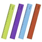 Линейка пластиковая 20 см BRAUBERG "FRUITY", тонированная, ассорти, 210766