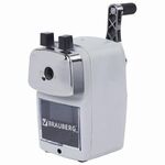 Точилка механическая BRAUBERG "METALLIC-X", для ч/гр и цветных карандашей (в том числе утолщенных), крепление, металлический корпус, 228481