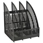 Лоток вертикальный для бумаг "Line" (253х250х290 мм), 3 отделения, сетчатый, сборный, черный, ЛТ454